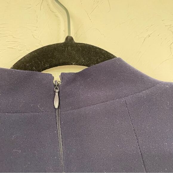 Tahari Arthur S Levine Navy Blue Cap Sleeve Sheath Dress Womens 4P Academia Mini - Picture 9 of 10